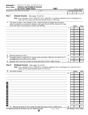 IRS Form 1040A Schedule 1