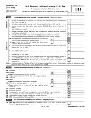 US Personal Holding Company Tax Form 1120