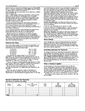 Form 1040-ES (NR) 2003