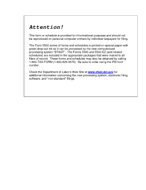 Schedule R (Form 5500) Retirement Plan Information