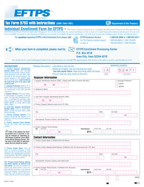 EFTPS Individual Enrollment Form