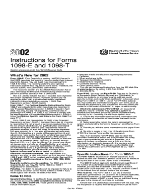 Instructions for Forms 1098-E and 1098-T