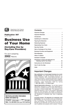 IRS Publication 587 Business Use of Home