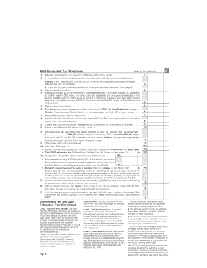 IRS Form 1040-ES 2005