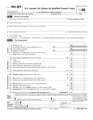 US Federal Income Tax Return for Qualified Funeral Trusts