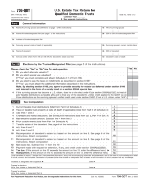 Form 706-QDT U.S. Estate Tax Return for Qualified Domestic Trusts