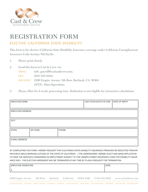 California State Disability Insurance Registration Form