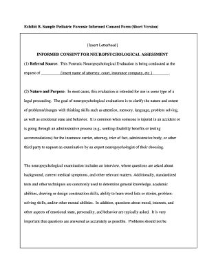 Pediatric Forensic Informed Consent Form