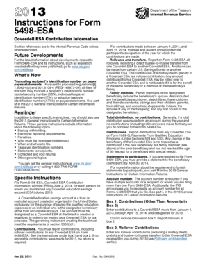 Instructions for Form 5498-ESA