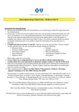 Prescription Drug Claim Form - Medicare Part D