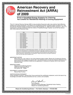 IRS Tax Credit Proof for Energy Property