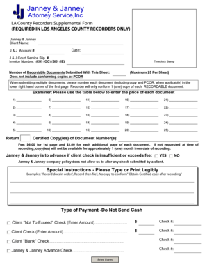 LA County Recorders Supplemental Form