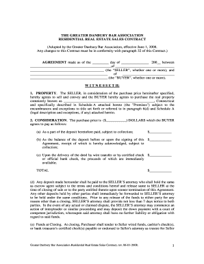 Greater Danbury Bar Association Residential Real Estate Sales Contract