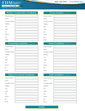 Workers' Compensation Coordinator Form
