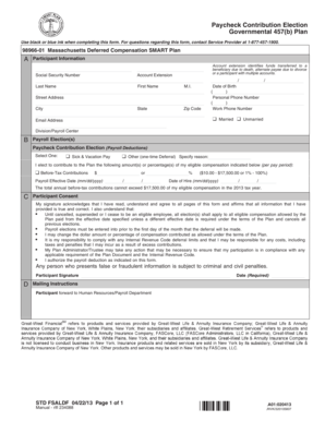 Massachusetts Deferred Compensation SMART Plan Form