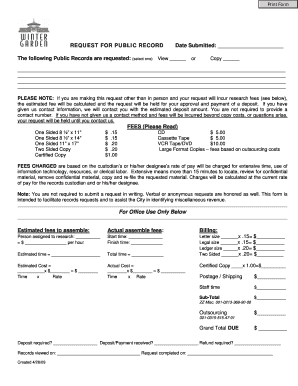 Request for Public Record Form