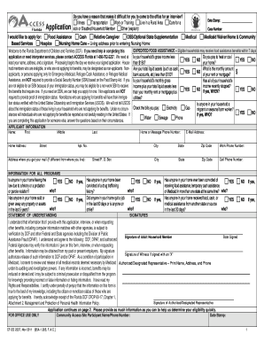 Florida Food Assistance Application