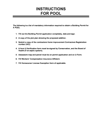 Building Permit Application for Pool