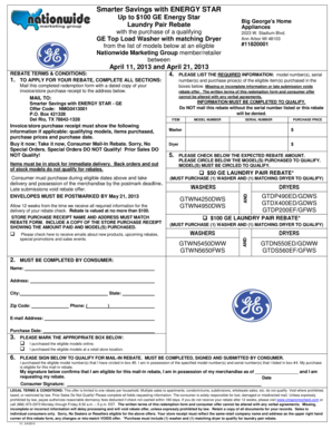GE Energy Star Laundry Pair Rebate Form