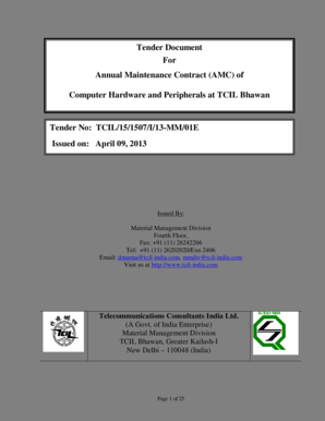 Annual Maintenance Contract (AMC) of