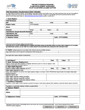 TRICARE Overseas Program Claim Development Worksheet