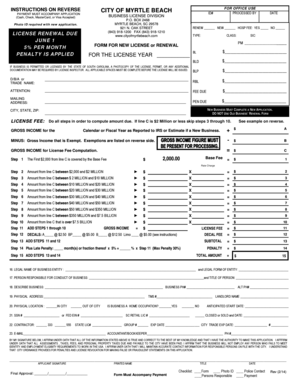 Myrtle Beach Business License Application