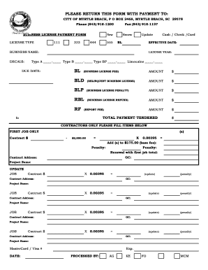 Business License Payment Form
