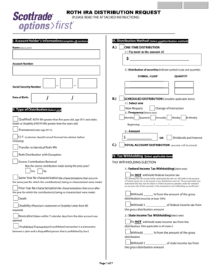 Roth IRA Distribution Request Form