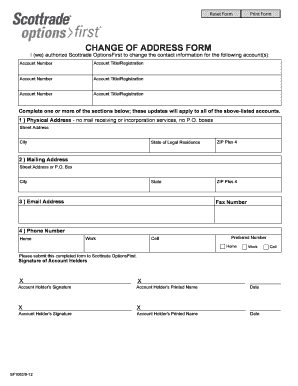 Scottrade Change of Address Form