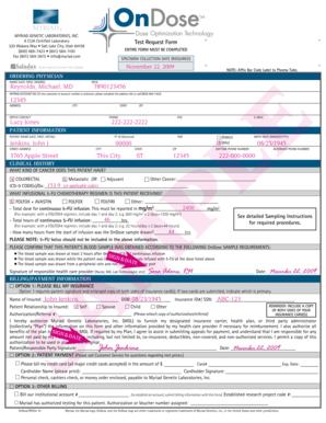 Myriad Genetic Laboratories Test Request Form