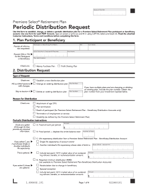 Premiere Select Retirement Plan Periodic Distribution Request