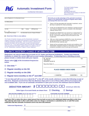 Automatic Investment Form