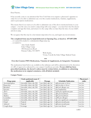 New York State Medication Authorization Form