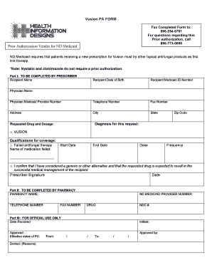 Vusion Prior Authorization Form