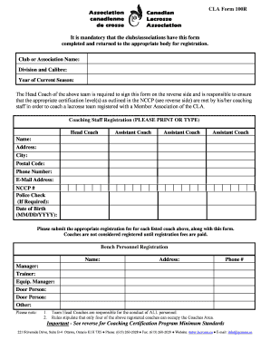 CLA Form 100R