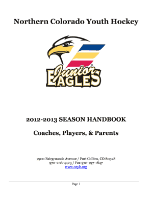 Usa hockey official scoresheet - NCYH 12-13 Season Handbook - Northern Colorado Youth Hockey