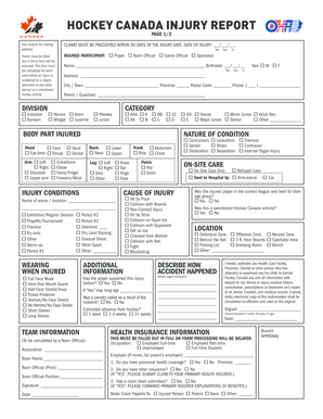 Hockey Canada Injury Report
