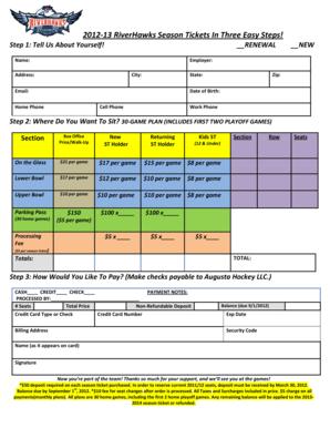 2012-13 Augusta RiverHawks Season Tickets