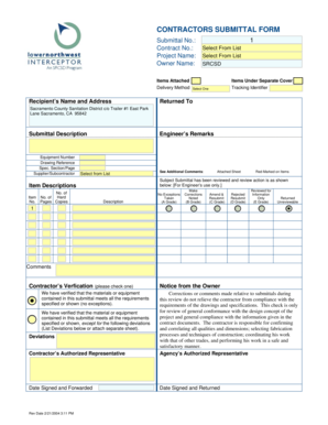 Contractors Submittal Form