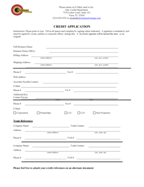 Credit Application Form