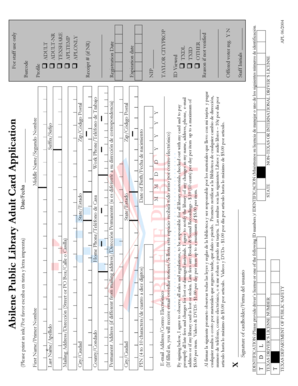 Abilene Public Library Adult Card Application