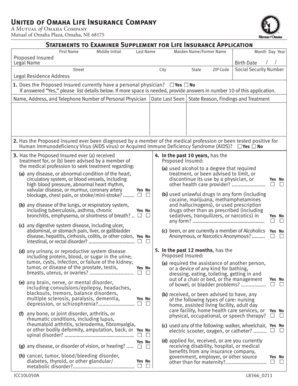 Life Insurance Application Supplement