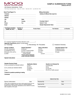 Sample Submission Form