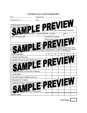 VENDOR EVALUATION WORKSHEET - MegaDox.com