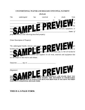 Unconditional Waiver and Release Upon Final Payment