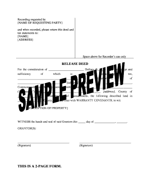 Massachusetts Release Deed