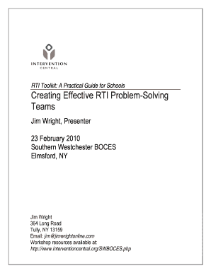 RTI Team Teacher Referral Form