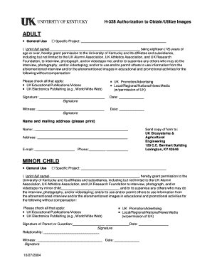 H-328 Authorization to Obtain/Utilize Images