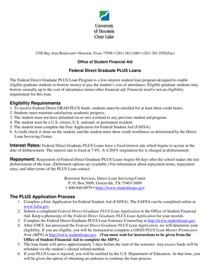 Federal Direct Graduate PLUS Loan Application