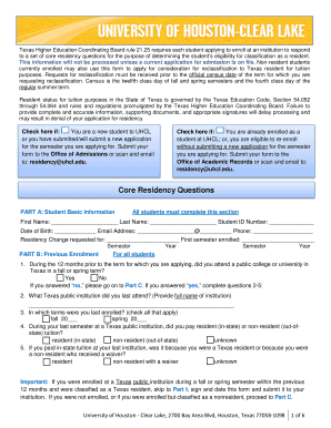 Texas Residency Form